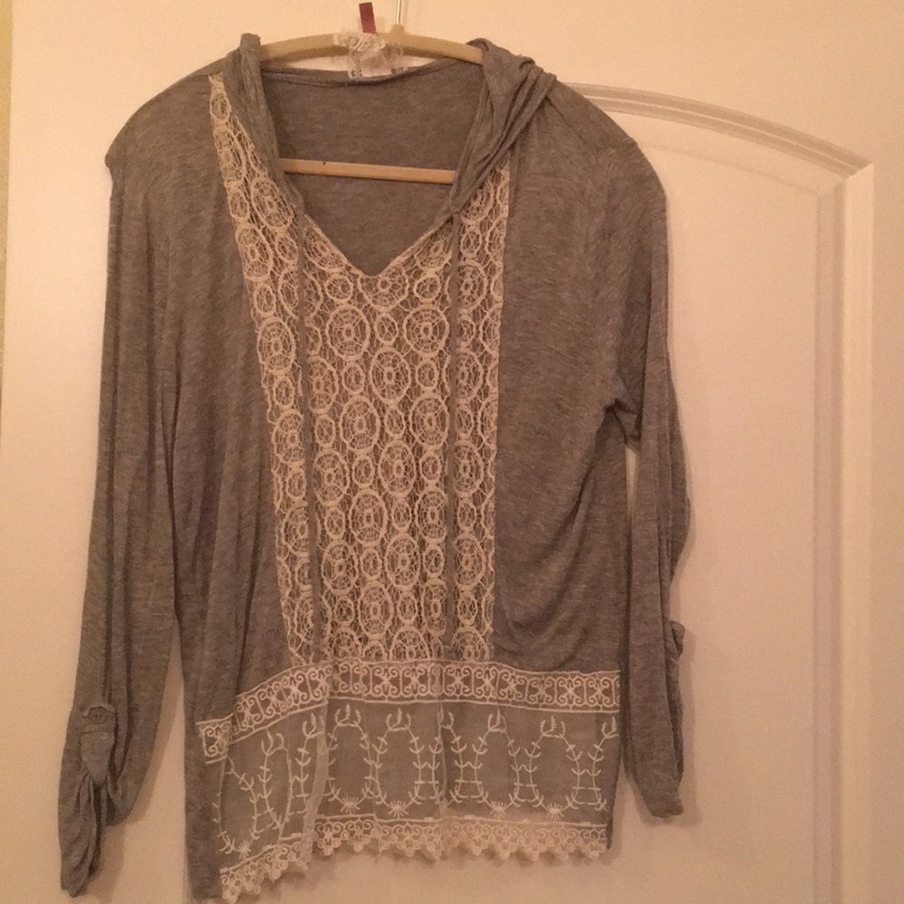 Lace hoodie top